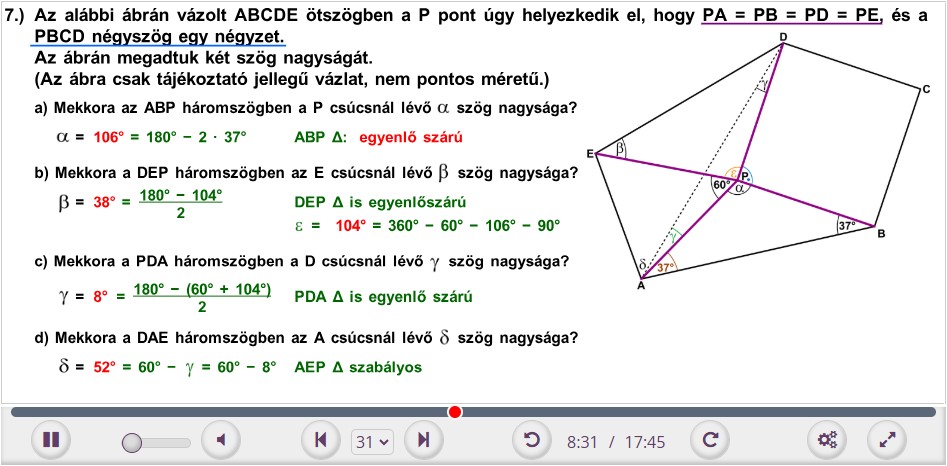 8. osztályos felvételi matematikafeladat